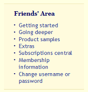 Friends' Area menu