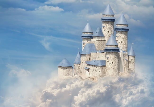 fantasy castle in the clouds