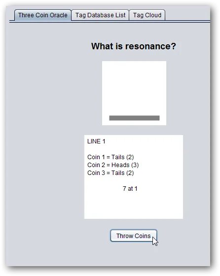 Cast a reading with three virtual coins
