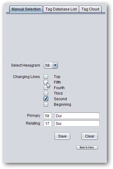 Select the hexagram you cast by number