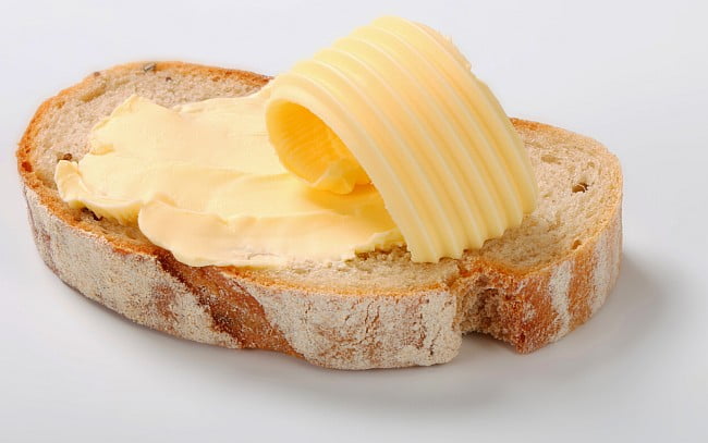 slice of bread with butter