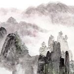 painting of Chinese mountains