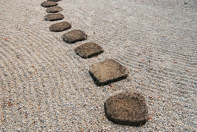 stepping stones in a Zen garden