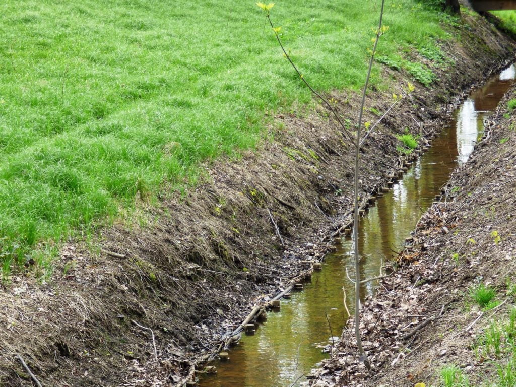 straight muddy ditch