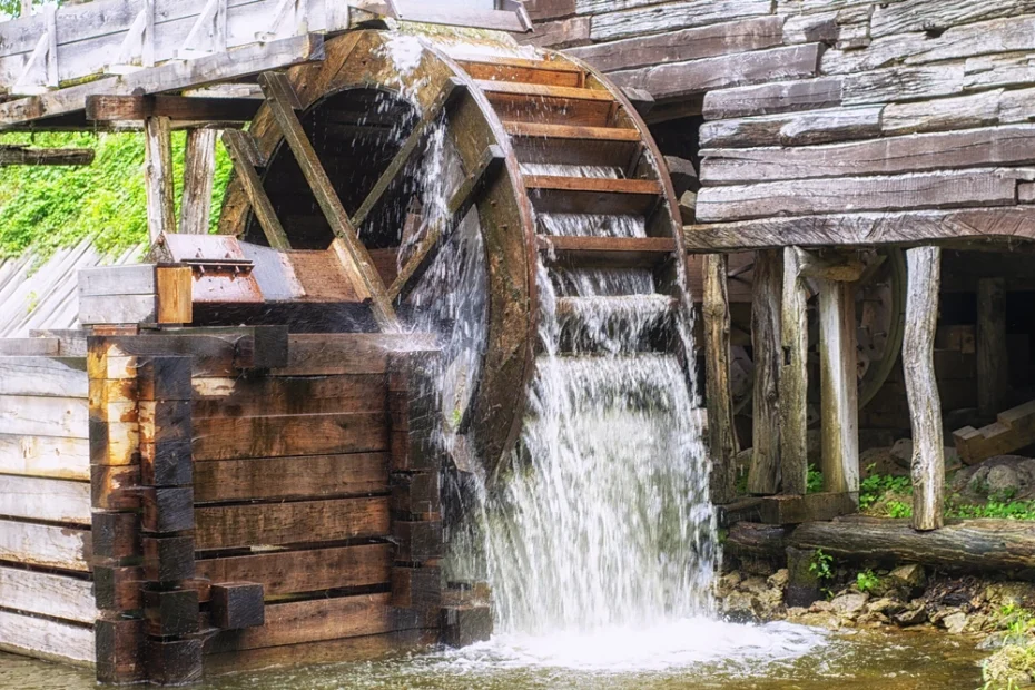 waterwheel in motion