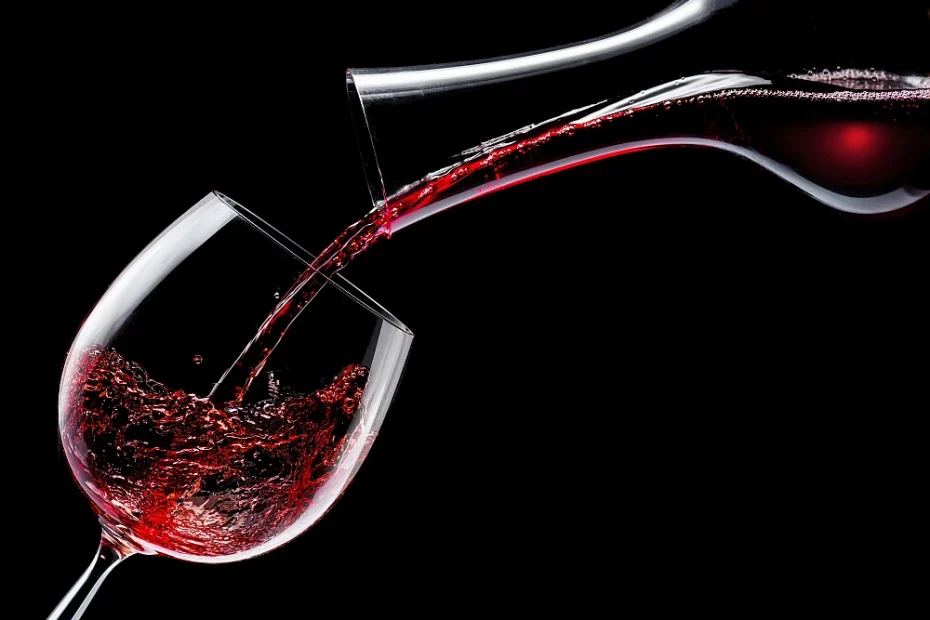 wine pouring into glass