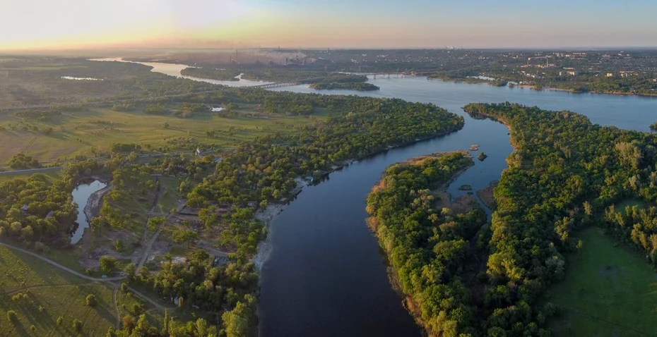 aerial shot of river